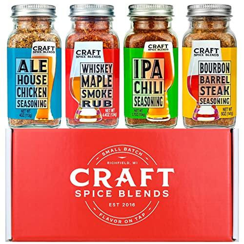 Grilling Seasoning & Rub 4-Pack Gift Set | USA Small Business | Premium BBQ Spices | Grill Gift for Men | Gift for Dad | Barbecue, Grilling, and Smoking | All Natural Food Gift - CookCave