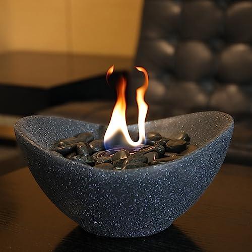 Vipush Tabletop Fire Pits, Multi-Fuel Table Top Fire Pit Bowl for Indoors, Outdoor Portable Tabletop Fireplace, Small Lightweight Fire Pit for Party and Patio Decor, 11inch - CookCave