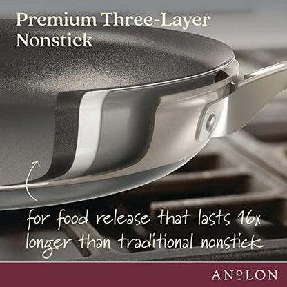 Anolon Achieve Hard Anodized Nonstick Frying Pan/Skillet, 12 Inch, Silver - CookCave