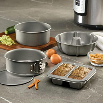 Farberware Specialty Bakeware Nonstick Baking Set for Pressure Cooker or in The Oven, 4 Piece, Gray - CookCave