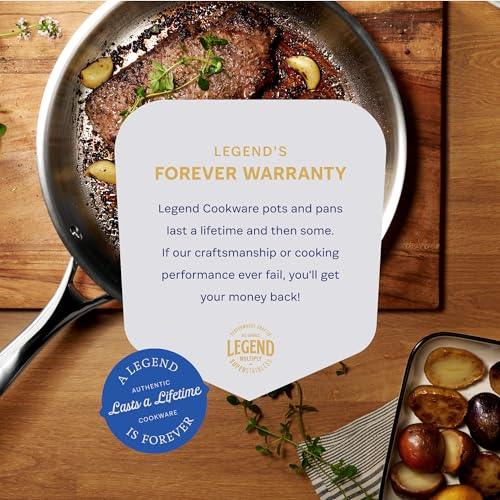 Legend 3 Ply 10 pc Stainless Steel Pots & Pans Set | Professional Quality Cookware Clad for Home Cooking & Commercial Kitchen Surface Induction & Oven Safe | Non-Teflon PFOA, PTFE & PFOS Free - CookCave