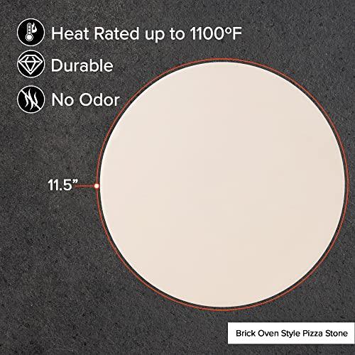 Nuwave Heavy-Duty Cordierite Pizza & Baking Stone, Heat Resistant up to 1472°F, Great for Indoor Electric Ovens, Outdoor Gas, Wood Fire Grills, BBQ Grilling, & NuWave Bravo XL, Fits Most Frozen Pizzas - CookCave