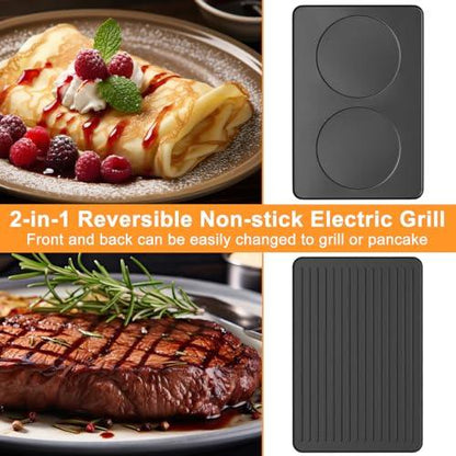 Korean BBQ Grill, Indoor Raclette Table Grill Smokeless 2 in 1 Electric Griddle Nonstick with 8 Raclette Cheese Pans Adjustable Temperature Control 1300W Ideal for Family and Party Fun - CookCave