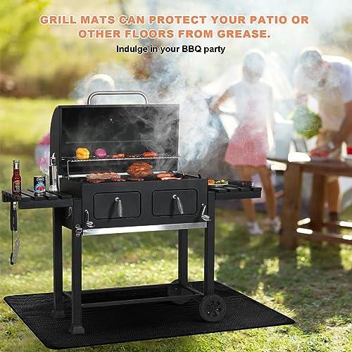 Azadx 48 x 65 inch Under Grill Mat for Outdoor Grill Double-Sided Fireproof Grill Pad for Fire Pit Grill Mat to Protect Deck BBQ Mat for Under BBQ Easy to Clean Oil-Proof Waterproof Fire Pit Mat - CookCave