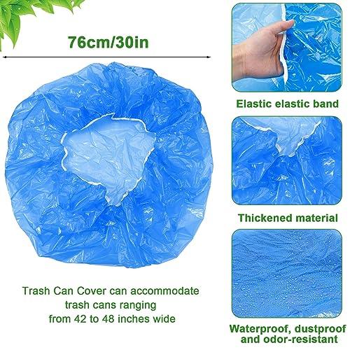 Yeaqee 12 Pcs Garbage Can Covers 90 Gallon Outside Extra Large Waste Container Cover Trash Odor Smell Buster with Elastic Rubber Band Plastic Dustproof Cover for Outside Household Kitchen Bin - CookCave