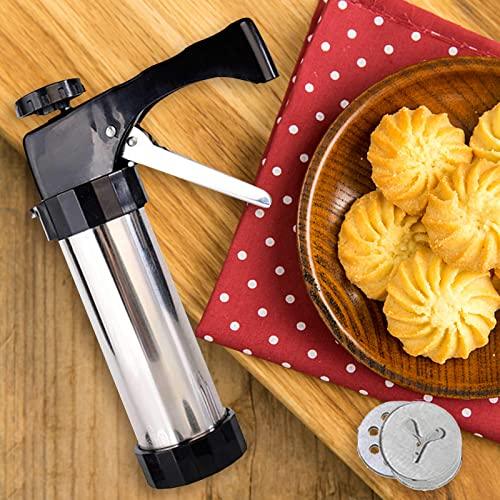 Cookie Press for Baking, Stainless Steel Spritz Cookie Press, Cookie Press Gun Kit with 13 Cookie Press Discs and 8 Icing Tips, for DIY Biscuit Maker, Cake Icing Decoration - CookCave