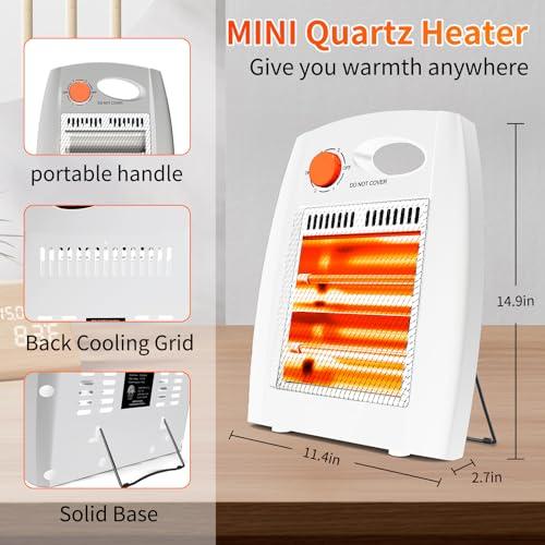tectake Outdoor Heaters for Patio, Infrared Space Heater with 2 Heat Settings, Quiet and Light without Fan, Overheat & Tip-Over Protection, Portable Radiant Quartz Heater, Outdoor Indoor Use - CookCave