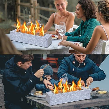 Prrutyics Tabletop Fire Pit, 18" Indoor Table Fire Pit, Portable Firepit, Smokeless Fire Bowl Table Top Firepit, Rubbing Alcohol Frie Pits for Outdoor Indoor Fireplace - CookCave