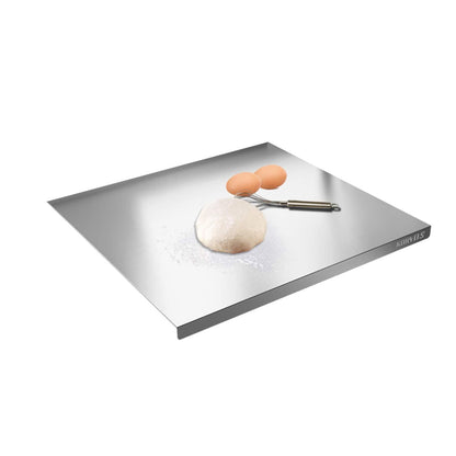 KORVOS 304 Cutting Boards, Large Stainless Steel Cutting Chopping Boards, Heavy Duty Baking Board with Lip for Kitchen, Pastry Board for Meat, Vegetables, Bread (size:23.6" X 19.6") - CookCave
