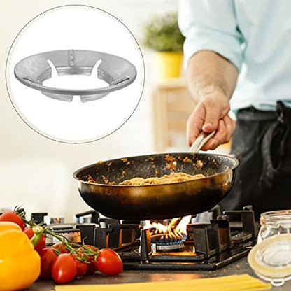 SOLUSTRE Metal Stand 2pcs Gather Fire wok support ring for gas stove Cast Iron Wok ring gas wok stand Gas Stove Cover Electric Stove Burners - CookCave