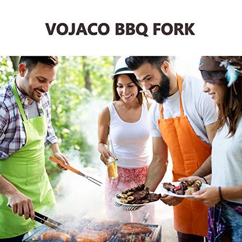 VOJACO Carving Fork, Meat Fork (2 Pack), 13 Inch Cooking Forks with Wooden Handle, Heavy Duty Stainless Steel BBQ Fork, Long Metal Chef Kitchen Forks for Barbecue, Serving, Cooking, Grilling, Roasting - CookCave