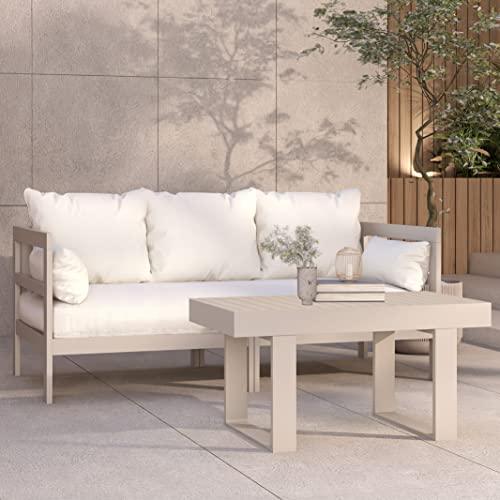 Milliard Outdoor Sofa Patio Furniture Set, Modern Wood Couch with Cushions and Coffee Table, 74 Inch (Grey) - CookCave