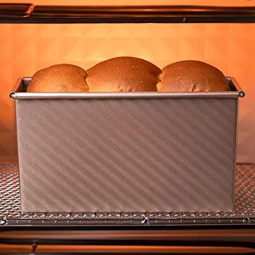 EGEN Bread Pan Loaf Pan for Baking with Lid, Non-Stick Carbon Steel Baking Bread Toast Mold Loaf Baking Pan Set (Golden-2Pcs) - CookCave