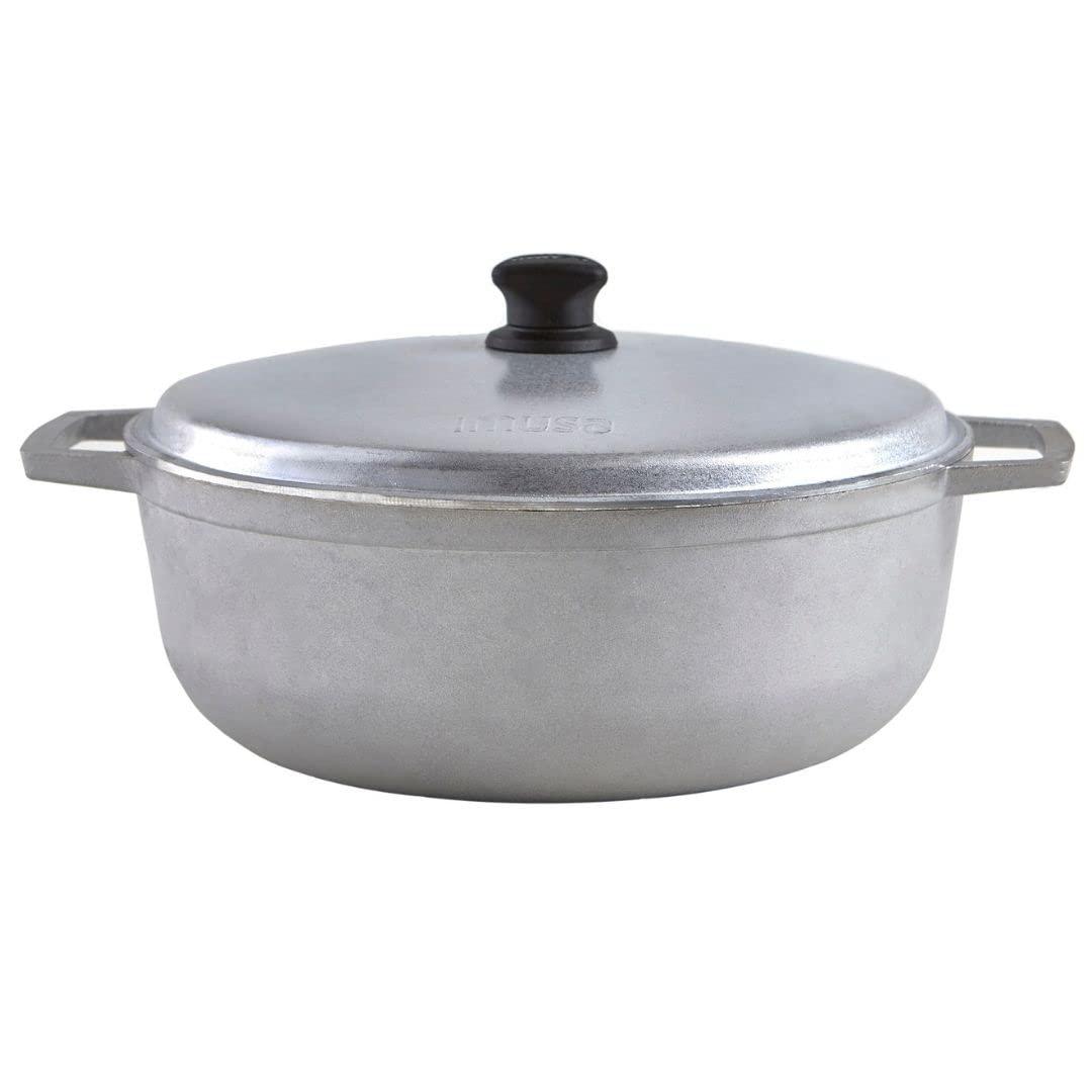 IMUSA 7.5 Quart Traditional Natural Made in Colombia Caldero with Lid for Cooking and Serving,Silver - CookCave