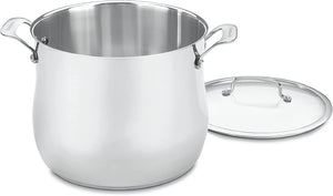 Cuisinart Contour Stainless 12-Quart Stockpot with Glass Cover - CookCave