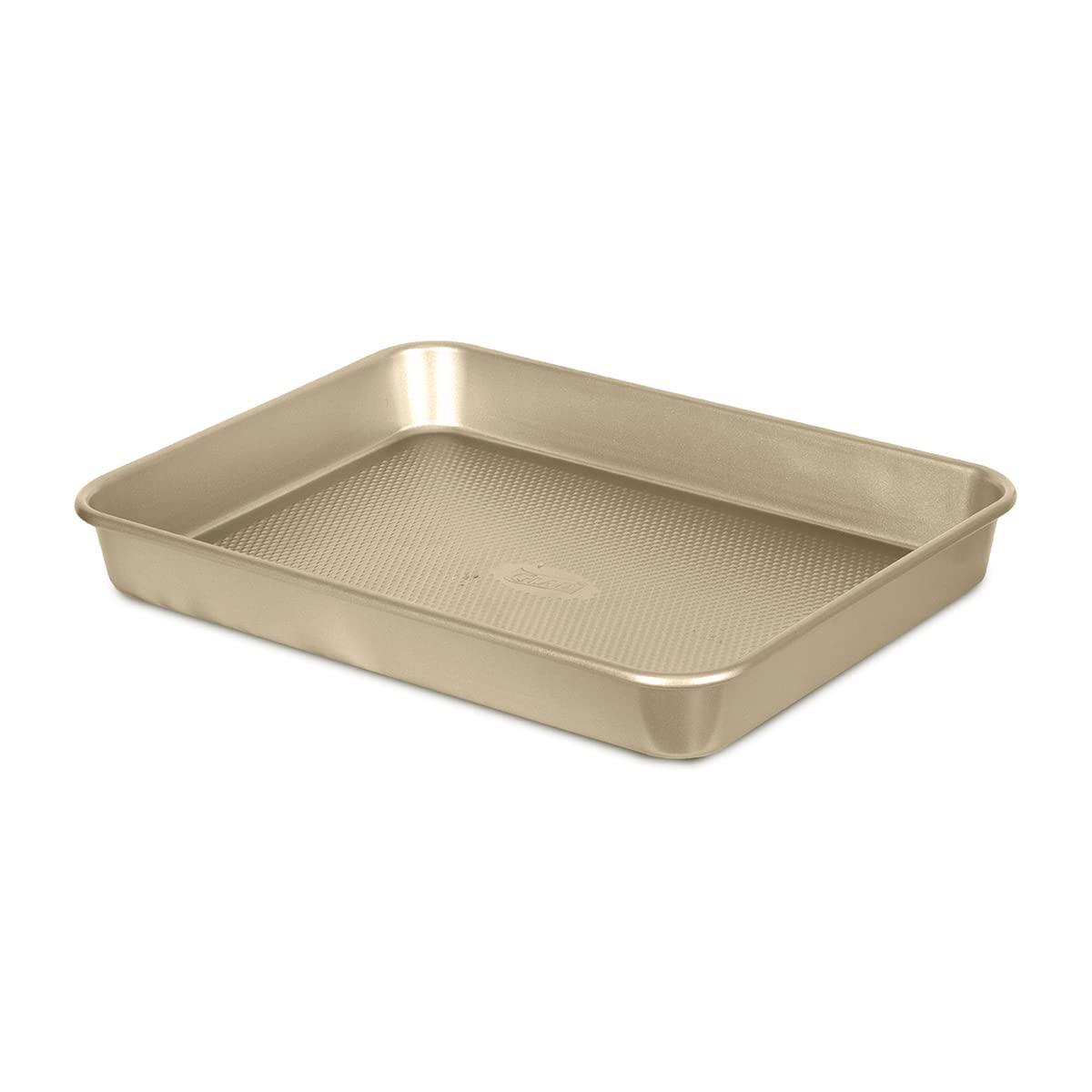 Glad Baking Pan Nonstick - Oblong Metal Dish for Cake and Lasagna - Heavy Duty Carbon Steel Bakeware, Medium - CookCave
