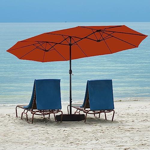 HERA'S PALACE 13ft Rectangle Patio Umbrellas, Large Outdoor Umbrella with Crank, Powerful UV Protective, Table Umbrella Outdoor Patio for Backyard, Pool, Garden, Deck - CookCave