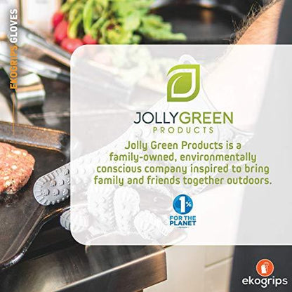 Jolly Green Products Ekogrips Premium Grilling Gloves Heat Resistant BBQ Gloves for Indoor and Outdoor Cooking, Meat Handling Gloves, Kitchen Oven Gloves with Fingers, Silicone Oven Mitts - CookCave