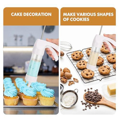 Dacono Cookie Press for Baking, Spritz Cookie Press, Cookie Press Gun Kit with 12 Cookie Press Discs and 6 Icing Tips, for DIY Biscuit Maker, Cake Icing Decoration,White - CookCave