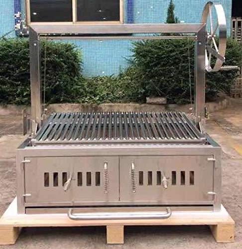 Built In/Table Top Charcoal Outdoor BBQ, Stainless Steel #430 Body and #304 Grates, Rotisserie Parrilla Santa Maria/Argentine Grill Spit - CookCave