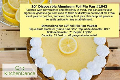 10" (Rim to RIm 9-5/8") Disposable Aluminum Pie Pans #1042- Pack of 12 - CookCave