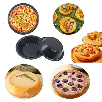 LoveDeal Nonstick 5 Inch Mini Pie Pans, Set of 4 Small Pie Plates for Baking, 7.8oz Carbon Steel Round Bakeware Set for Baking Pies, Cakes, Tarts, Desserts, Recipes - Black - CookCave