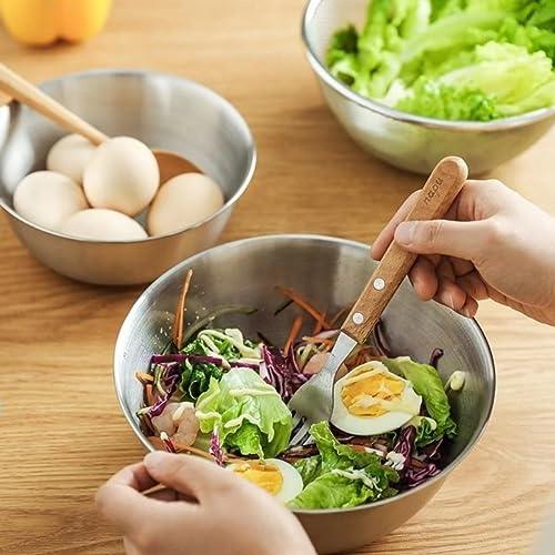 Stainless Steel Mixing Bowls-3 Packs Small Thicker Stainless Steel Flat Bottom Mixing Bowls Set, Home, Refrigerator, and Kitchen Food Storage Organizers - CookCave