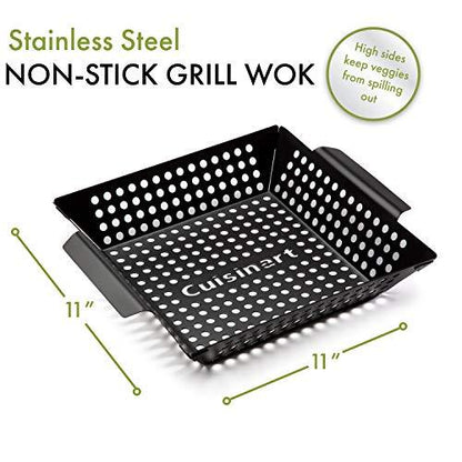 Cuisinart CNW-328 Non Stick 11-Inch, 11 x 11, Grill Wok, 11" x 11 - CookCave