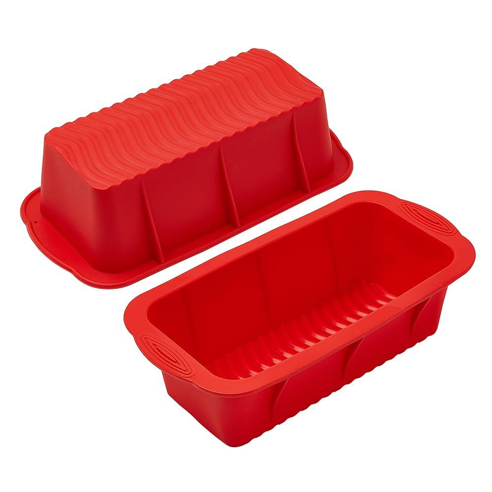 SOV Silicone Bread Loaf Pan,10 * 5 inch,set of 2, Non-Stick Loaf Pan and Easy Release, Ideal for Bread, Toast, Brownie, Homemade Cakes and Quiche Pie, （2 pcs - CookCave