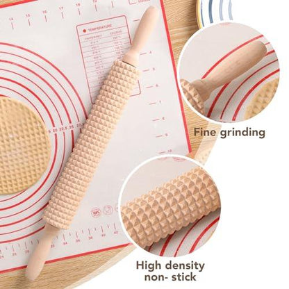 Deep Notched Rolling Pin Wooden Crispbread knobbly fluted rolling pin for Home Professional Use Wood Swedish Thin Bread Grooved Rolling Pin Prepare Delicious Soft Flatbreads and Crackers - CookCave