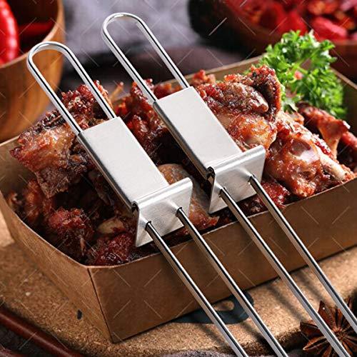 Barbecue Skewers, CMYK 6-Pack 13" Stainless Steel Grilling Skewers with Slider, Reusable Metal BBQ Shish Kabob Skewers Sticks - CookCave