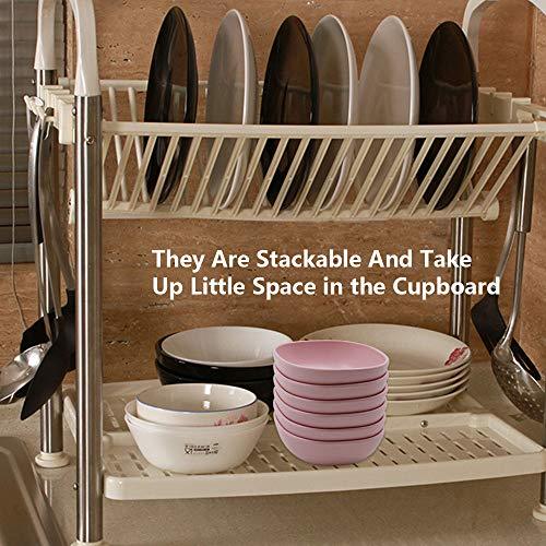 6PCS 4.5 OZ Wheat Straw Small Dessert Bowls, Stacked Pinch Bowls, Bamboo Fiber Mini Prep Bowls, Unbreakable Dipping Saucers for Side Dishes, Seasoning, Snack, Appetizer (Pink) - CookCave