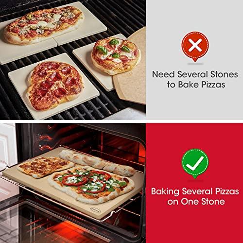 Unicook Extra Large Pizza Stone 24 Inch, Durable Rectangular Baking Stone 24" x 12", Industrial Commercial Home Oven Stone, Thermal Shock Resistant, Ideal for Grilling Baking Several Pizzas Bread - CookCave