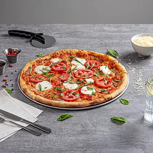 Restaurantware Met Lux 16 Inch Commercial Pizza Pan, 1 Coupe Style Pizza Cooking Tray - Heavy-Duty, 18-Gauge, Aluminum Round Baking Tray, Oven-Baking, For Pizzas & More - CookCave