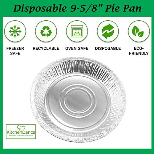 10" (Rim to RIm 9-5/8") Disposable Aluminum Pie Pans #1042- Pack of 12 - CookCave