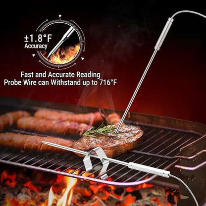 ThermoPro TP08 500FT Wireless Meat Thermometer for Grilling Smoker BBQ Grill Oven Thermometer with Dual Probe Kitchen Cooking Food Thermometer - CookCave