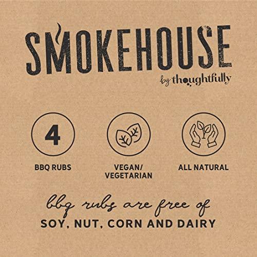 Smokehouse by Thoughtfully BBQ Rubs Gift Set, Vegan and Vegetarian, Barbecue Rub Flavors Include Cajun BBQ, Caribbean BBQ, Memphis BBQ and Southwest BBQ Rubs, Set of 4 - CookCave