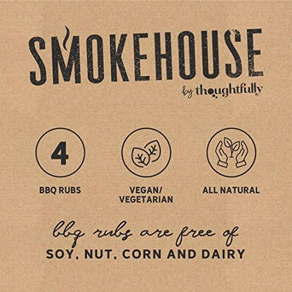 Smokehouse by Thoughtfully BBQ Rubs Gift Set, Vegan and Vegetarian, Barbecue Rub Flavors Include Cajun BBQ, Caribbean BBQ, Memphis BBQ and Southwest BBQ Rubs, Set of 4 - CookCave