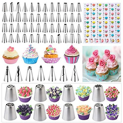 Cake Decorating Supplies Kit Tools 356pcs, Nifogo Baking Accessories with Cake Turntable, Pastry Piping Bag, Piping Icing Tips for Beginners or Professional - CookCave