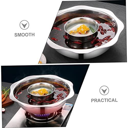 GOOHOCHY stainless steel hot pot sichuan hot pot dual sided hot pot noodle pot korean shabu shabu pot double sauce pot shabu shabu hot pot kitchen cooking pot stew pot pan induction cooker - CookCave