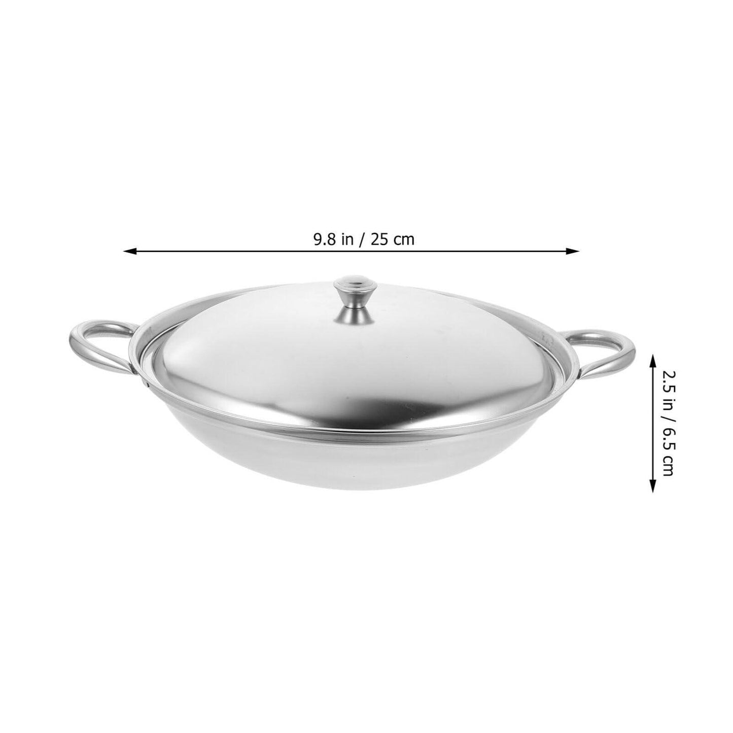 ABOOFAN Stainless Steel Paella Pan with Handles, Skillet Sauce Pan Metal Snack Plate Nonstick Frying Pan for Camping Gathering Oven and Induction Safe 10 Inch - CookCave