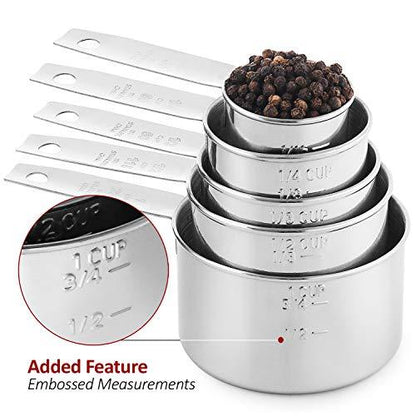 Stainless Steel Measuring Cups, Laxinis world 5 Piece Stackable Measuring Set (1) - CookCave