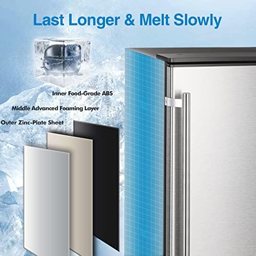 R.W.FLAME Under Counter Ice Maker, 80Lbs Daily Built-in Ice Maker Machine, Reversible Door, Auto Clean, 24H Timer, Commercial Ice Maker for Home & Coffee Shop, Silver - CookCave