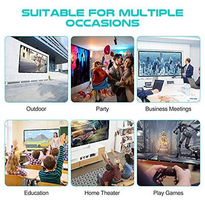 AAJK Outdoor Projection Screen 150 inch, Washable Projector Screen 16:9 Foldable Anti-Crease Portable Projector Movies Screen for Home Theater Outdoor Indoor Support Double Sided Projection… - CookCave