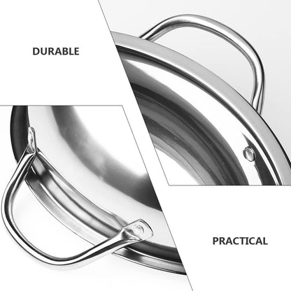 UPKOCH Stainless Steel Shabu Hot Pot Divided Hot Pot Pan Dual Sided Soup Cookware Cooking Pot with Divider for Induction Cooktop Gas Stove - CookCave