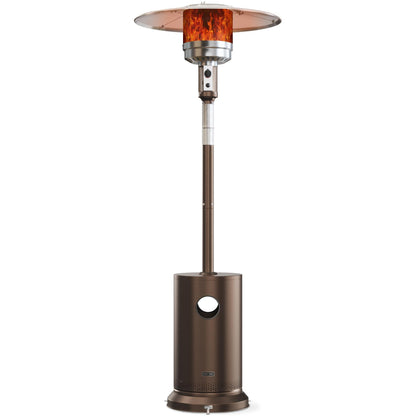 EAST OAK 48,000 BTU Patio Heater for Outdoor Use With Round Table Design, Double-Layer Stainless Steel Burner and Wheels, Outdoor Patio Heater for Home and Commercial, Bronze, 31.9" x 31.9" x 86.6" - CookCave