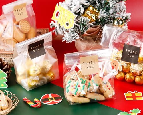 LOKQING Cellophane Treat Bags Cookie bags for Packaging Clear Gift Bags with Stickers for Cookies,Candy,Chocolates(Black Dot,9x3.2inch) - CookCave