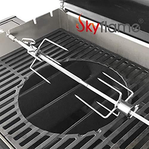 Skyflame Universal 304 Stainless Steel Rotisserie Meat Forks - Fits 1/2-Inch and 3/8-Inch Hexagon & 3/8-Inch and 5/16-Inch Square & 1/2-Inch Round Spit Rods - CookCave