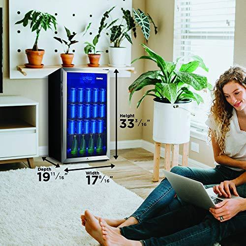 Danby DBC117A1BSSDB-6 117 Can Beverage Center, 3.1 Cu.Ft. Freestanding Drinks Refrigerator for Basement, Dining, Living Room-Bar Fridge Perfect for Beer, Pop, Water, Black/Grey - CookCave