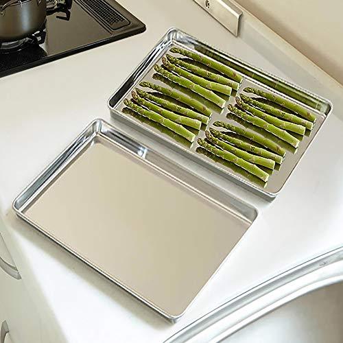 TeamFar Baking Sheet, 17.6’’ x 13’’ x 1’’ Stainless Steel Large Cookie Sheet Half Baking Pans, Non-toxic & Healthy, Easy Clean & Dishwasher Safe, Heavy Duty & Durable - Set of 2 - CookCave